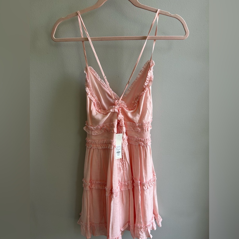 Francesca's Collections Pink Ruffle Dress - Picture 2 of 3